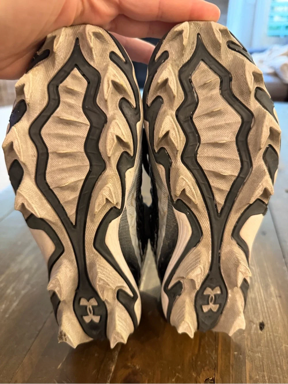 Under Armour Black and White Gradient Kids Cleats